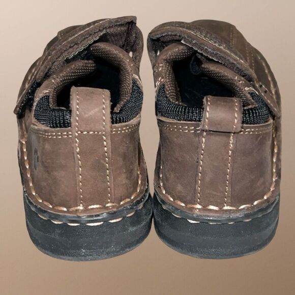 Toddler Buster Brown Hook & Loop Brown Leather Casual Loafer Shoes Size 9 - Picture 6 of 7